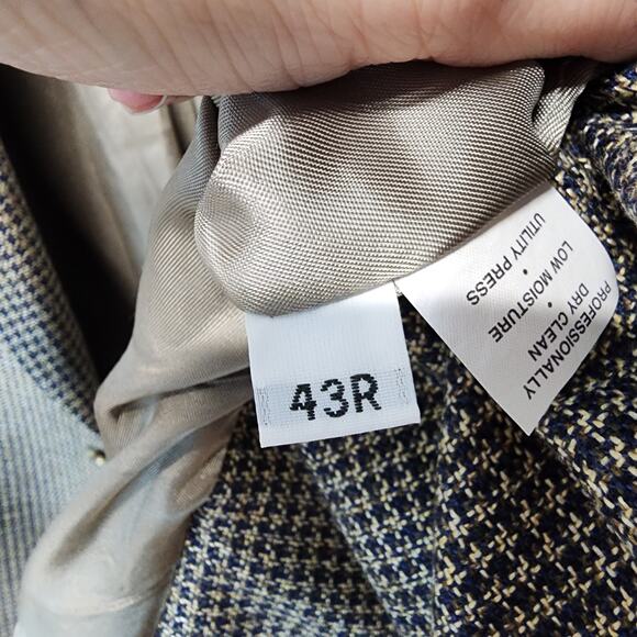 Austin Reed London Sport Coat Blazer Jacket Mens 43R Brown Tweed Academia Dapper - Picture 14 of 15